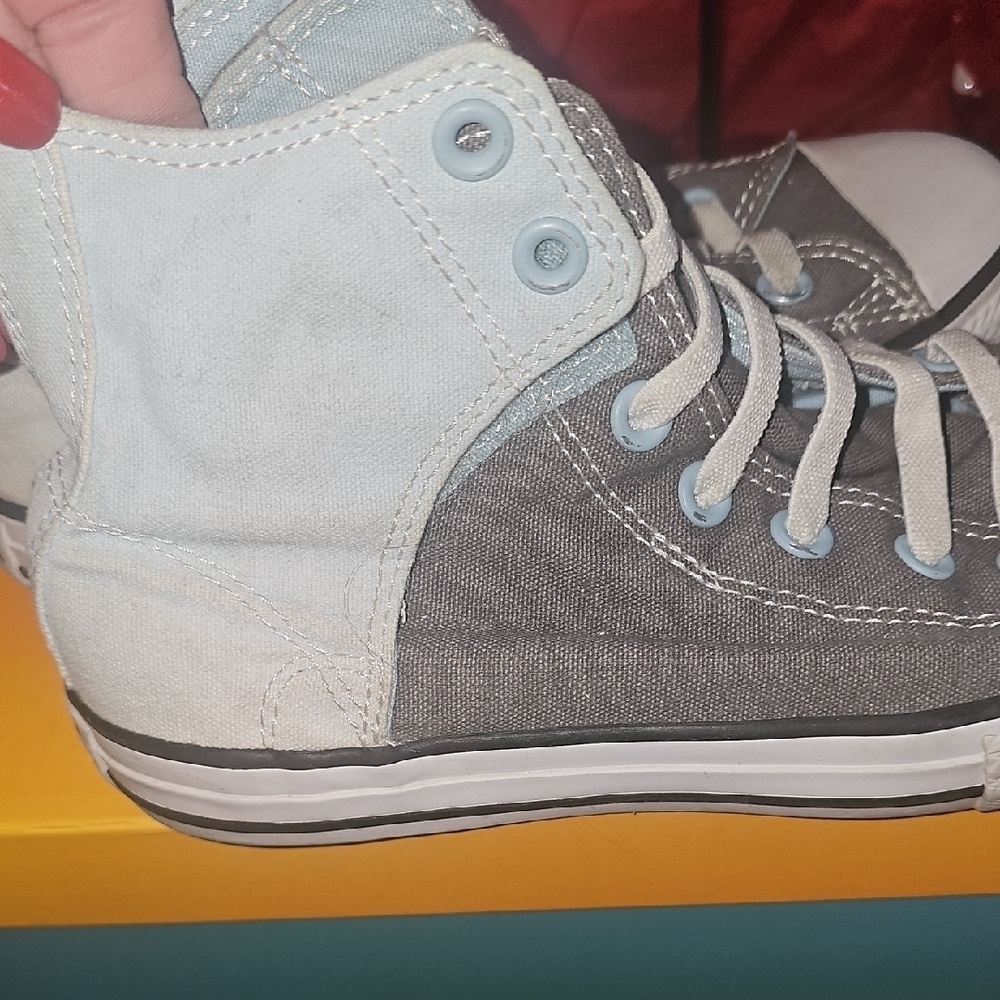 Converse All Star Kids High-Top Sneakers - Light Blue and Gray Size 3 - Picture 4 of 8